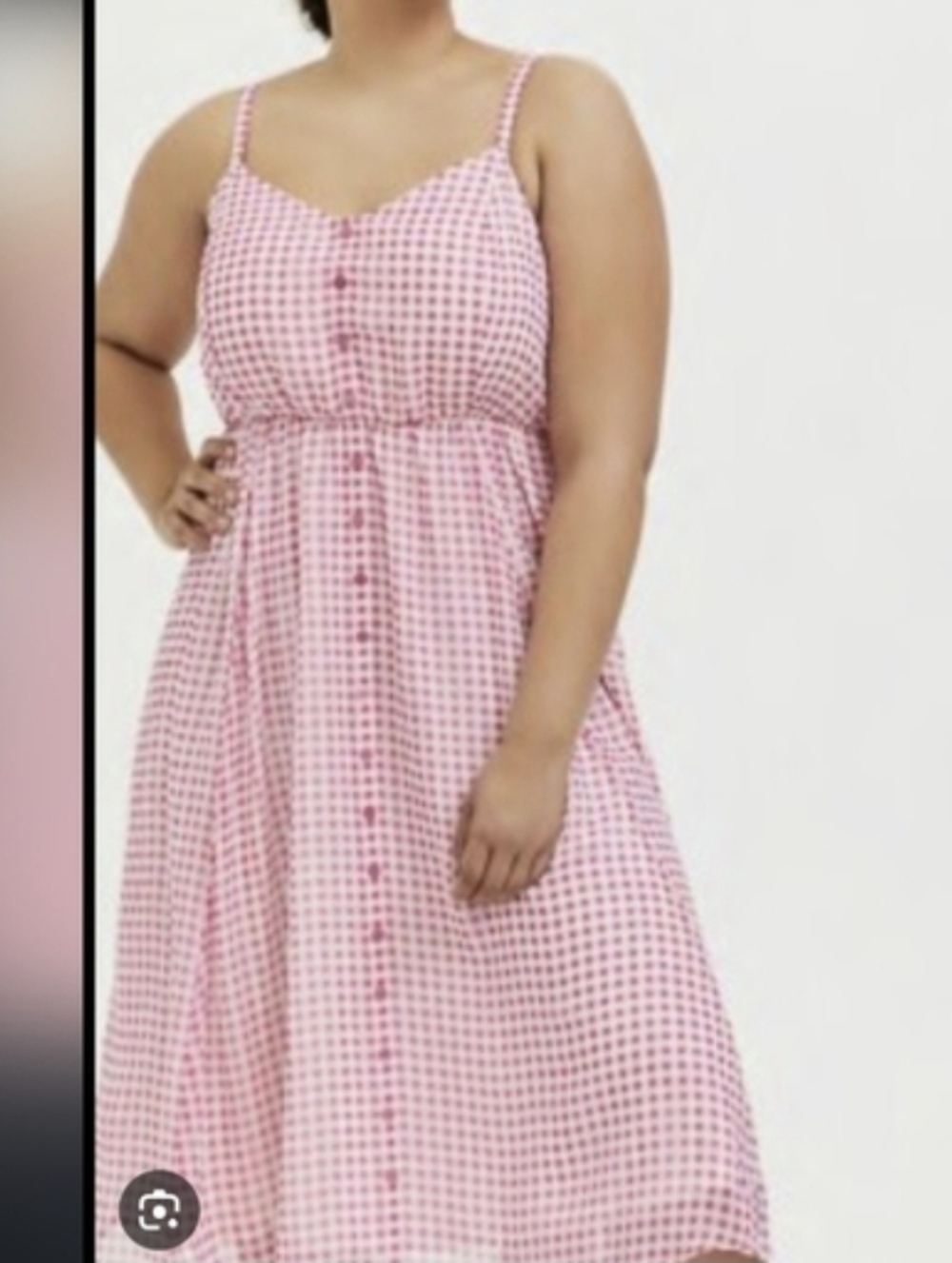 NWT TORRID Hot Pink Gingham Button Midi Sundress..SIZE:2
